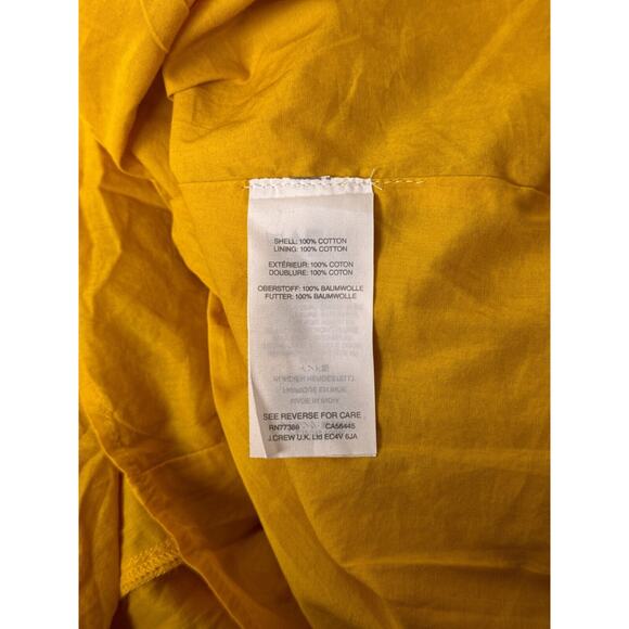 New Point Sur Dress 0 Womens Yellow Gold Cotton Tie Stap Midi J Crew - Picture 8 of 8